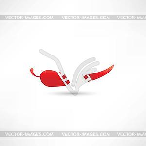 Pepper with film frame - vector clipart