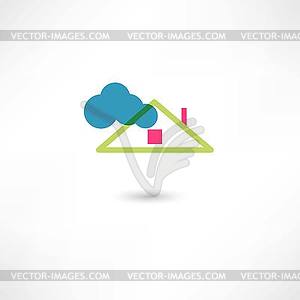 Крыша и облако - графика в векторном формате