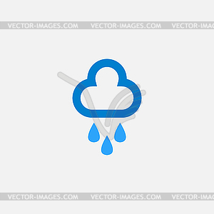 Облако с каплями дождя значок - векторное изображение EPS