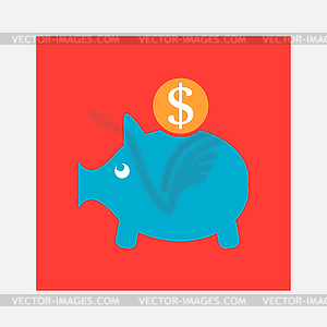 Piggy bank icon - vector clipart