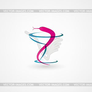 Medical snake icon - vector image