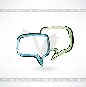 Dialogue grunge icon - vector clipart