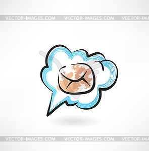 Envelope in cloud - stock vector clipart