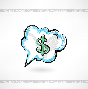 Dollar sign in cloud - vector clip art