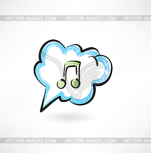 Music in cloud - vector image