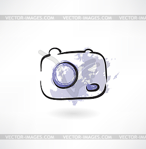 Camera grunge icon - vector clip art