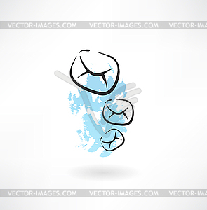 Flying envelopes grunge icon - vector clipart