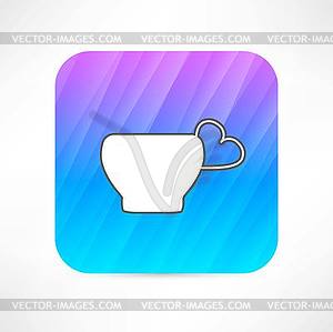 Mug with handle in shape of heart - vector clipart