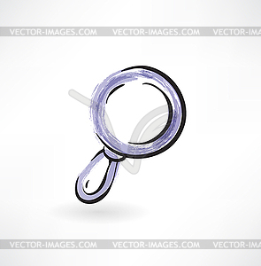 Magnifier grunge icon - vector clipart / vector image