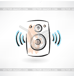 Music column grunge icon - vector clipart