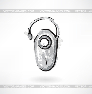 Headset bluetooth grunge icon - vector clip art