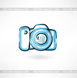 Professional camera grunge icon - vector image