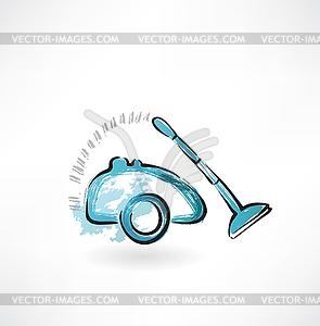 Vacuum cleaner grunge icon - vector image