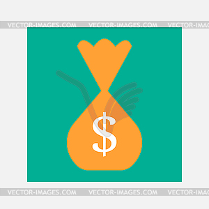 Bag with money - vector clipart