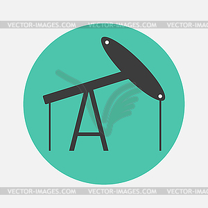 Oil derrick icon - vector image