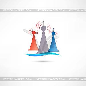 Colored antennas - vector image
