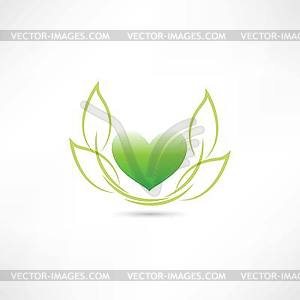 Eco green heart - vector image