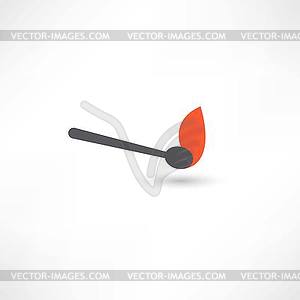 Lighted match - vector clipart