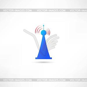 Blue antenna - color vector clipart