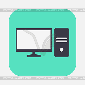 Personal computer icon - vector clip art