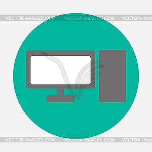 Personal computer icon - royalty-free vector clipart