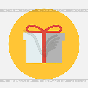 Gift box with bow icon - vector clip art