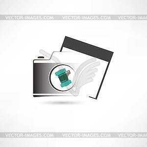 Camera and photo card - vector clipart / vector image