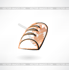 Хлеб значок гранж - рисунок в векторном формате
