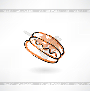 Hot dog grunge icon - royalty-free vector image