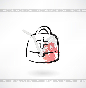 Medicine chest grunge icon - vector clipart