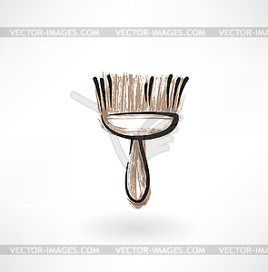 Broom grunge icon - vector image