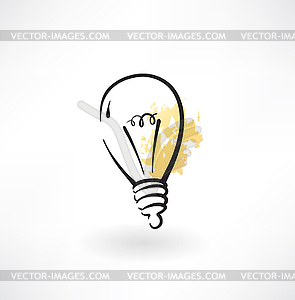 Light bulb grunge icon - vector clip art