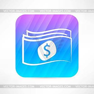 Paper money icon - color vector clipart