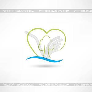 Eco love icon - vector image