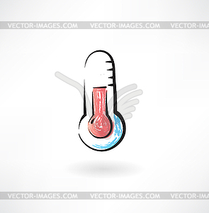 Thermometer grunge icon - vector image