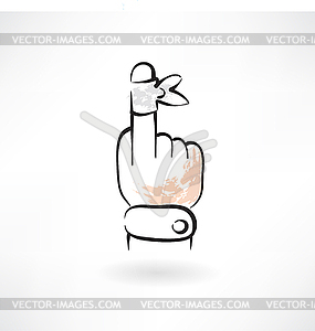 Bandage finger grunge icon - vector clip art