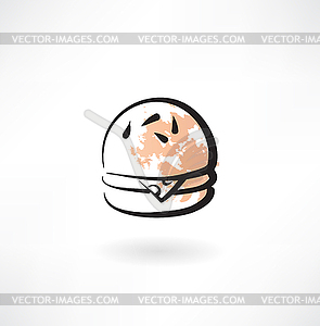 Hamburger grunge icon - vector image