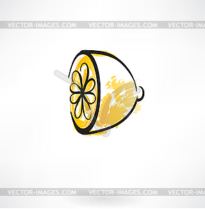 Lemon grunge icon - vector clip art