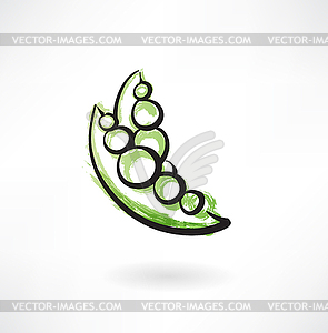 Peas grunge icon - vector clipart