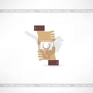 Camera hands icon - vector image