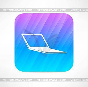 Computer notebook icon - vector image