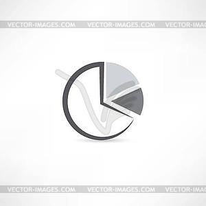 Diagram pie icon - vector image