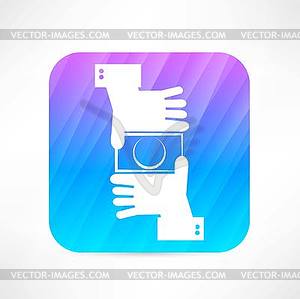 Camera hands icon - vector clipart