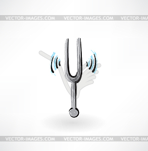 Tuning-fork grunge icon - vector image