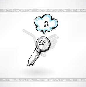 Microphone grunge icon - vector clipart