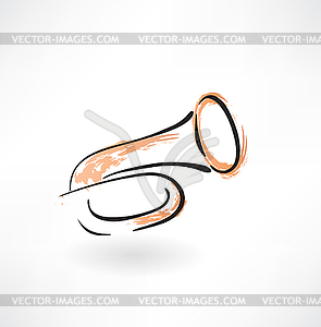 Труба значок гранж - векторизованное изображение