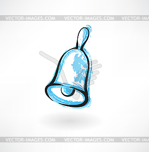 Bell grunge icon - vector image