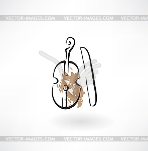 Violin grunge icon - vector clipart