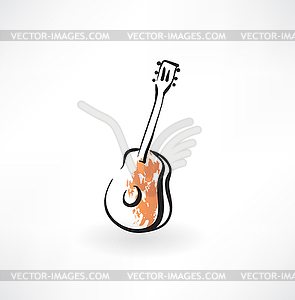 Guitar grunge icon - vector clipart