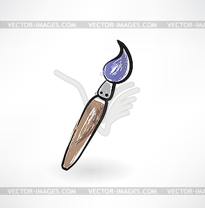 Paint brush grunge icon - vector image